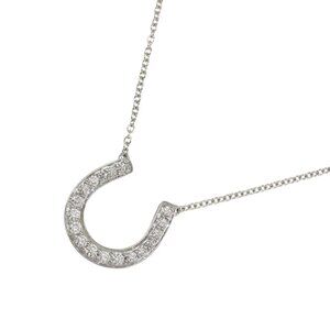 TIFFANY CO. Horseshoe Diamond Necklace Platinum 90276157